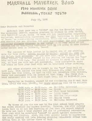 1980 Summer Band Letter
Page 1
